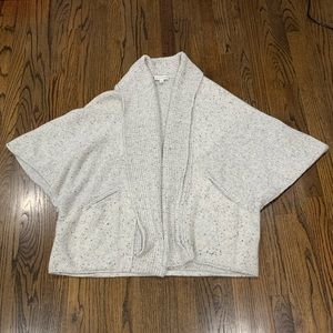 New White + Warren Oversized Sweater Cardigan Light Gray Women’s M/L